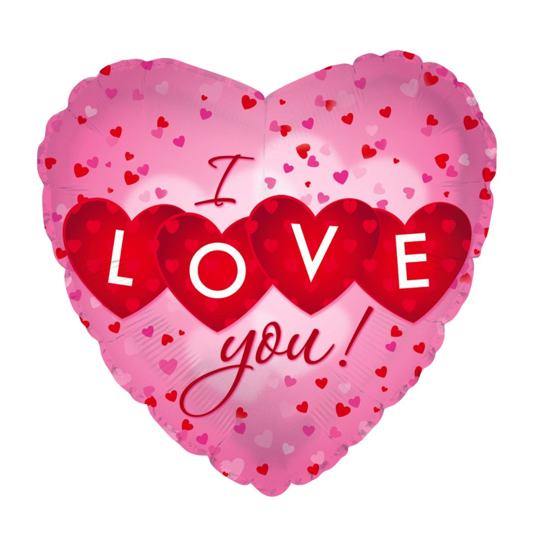 Pink "I Love You" Valentine’s Day Heart Foil Balloon, 18in