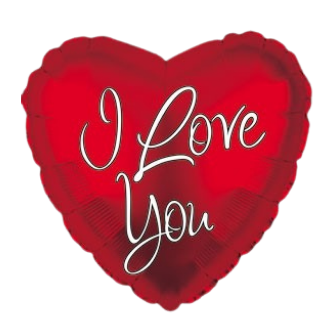 Red "I Love You" Inspired Script Valentine’s Day Foil Balloon, 18in