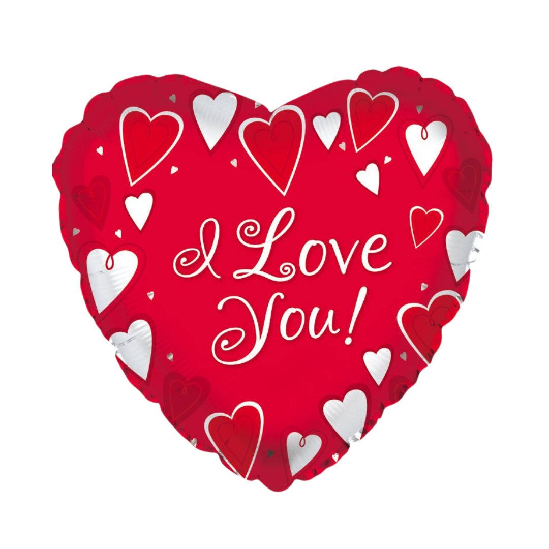 Red Classic Hearts Valentine’s Day Foil Balloon, 18in