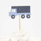 Blue truck cake topper construction birthday theme from Parte Haus party supply store in Bethesda MD