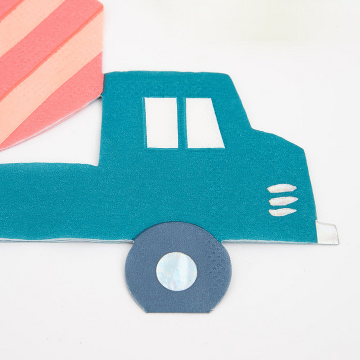 Blue Construction Truck Napkins