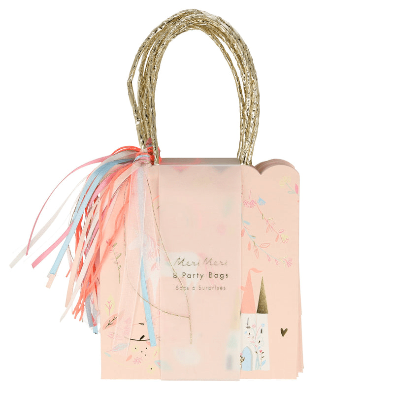 Pink unicorn party favor bag pastel ribbons for kids birthday from Parte Haus party supply store in Bethesda MD