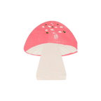 Pink mushroom napkin whimsical toadstool shape woodland theme from Parte Haus party supply store in Bethesda MD