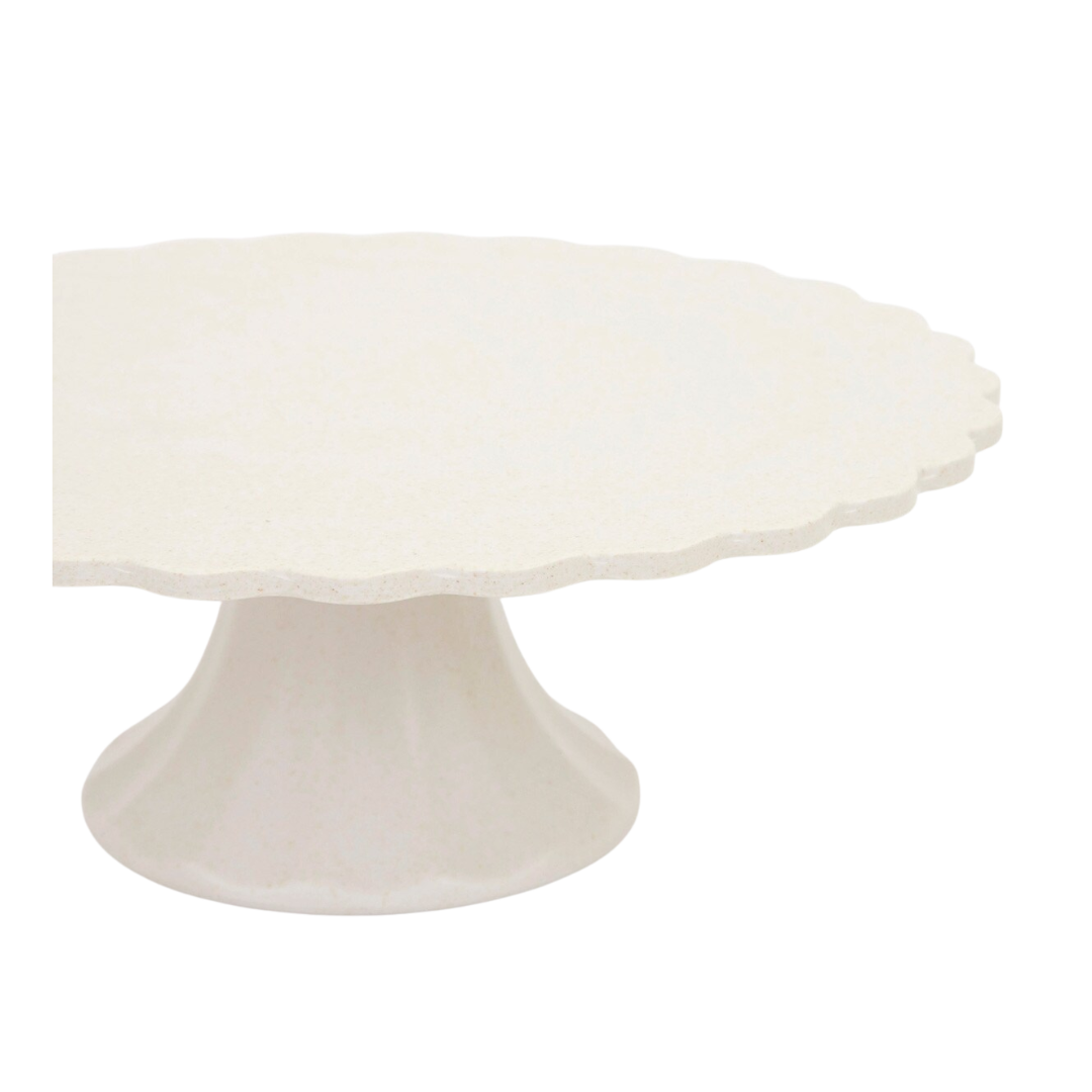 Cream Small Reusable Bamboo Cake Stand