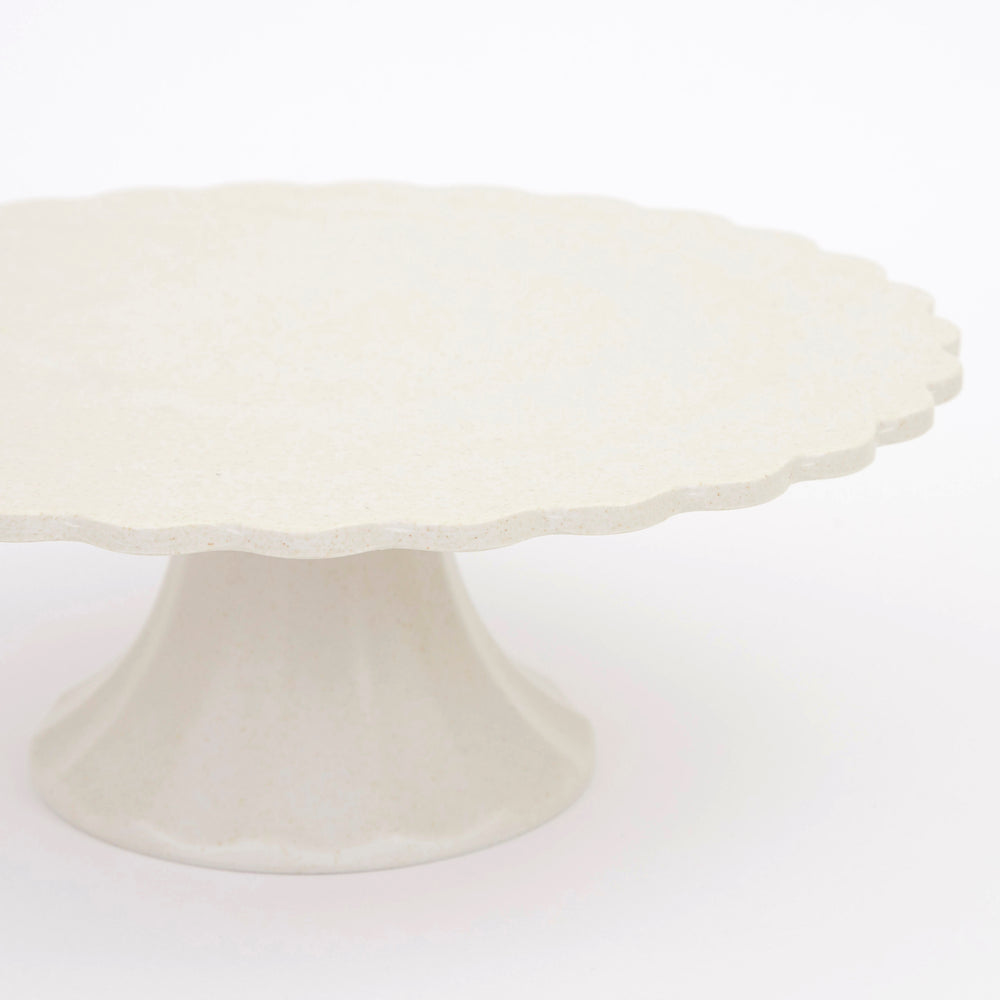 Cream Small Reusable Bamboo Cake Stand
