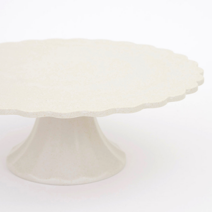 Cream Small Reusable Bamboo Cake Stand