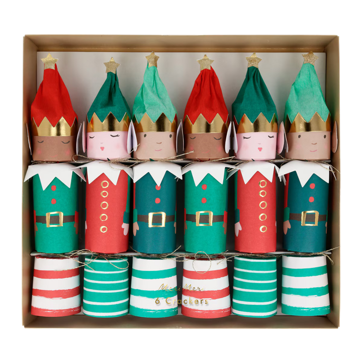 Red and Green Elf Large Crackers