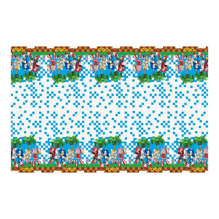 Blue and White Sonic the Hedgehog Plastic Tablecover