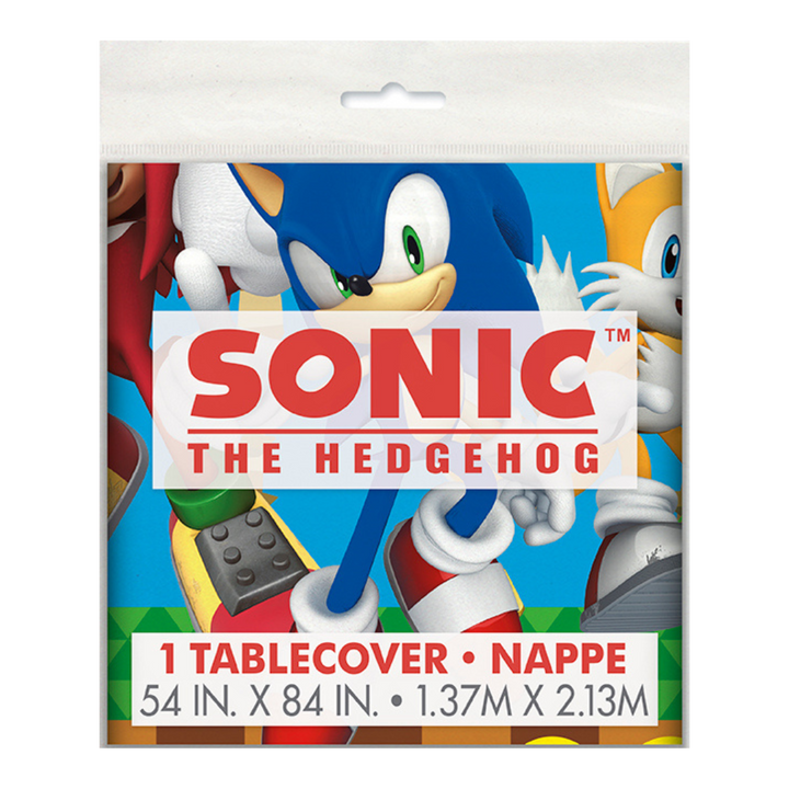 Blue and White Sonic the Hedgehog Plastic Tablecover
