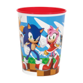 Blue Sonic plastic cup with cartoon characters for birthday from Parte Haus party supply store in Bethesda MD