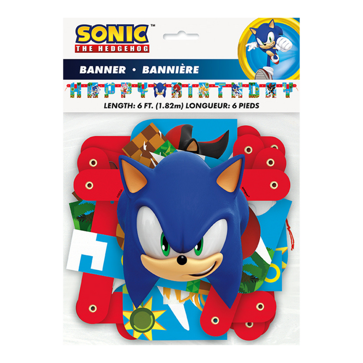 Blue Sonic the Hedgehog "Happy Birthday" Jointed Banner