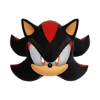 Black and red Shadow the Hedgehog face mask for kids birthday from Parte Haus party supply store in Bethesda MD.
