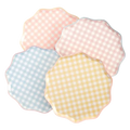 Assorted Gingham Scalloped Plates - 2 Sizes