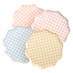 Assorted Gingham Scalloped Plates - 2 Sizes