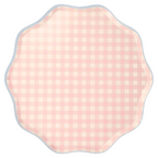 Assorted Gingham Scalloped Plates - 2 Sizes