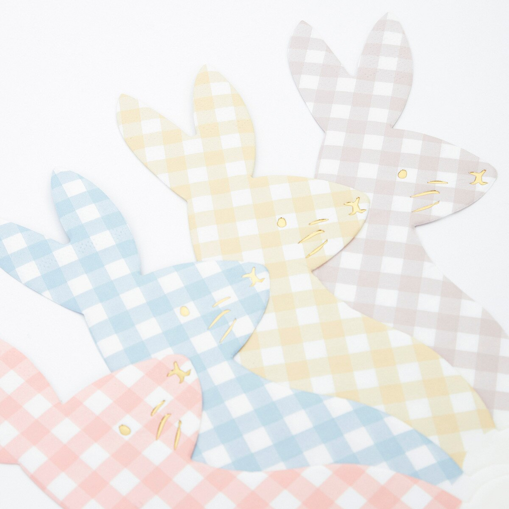 Assorted Gingham Bunny Napkins