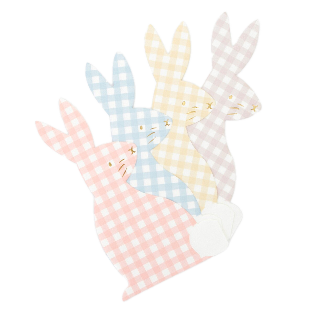 Assorted Gingham Bunny Napkins