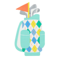 Multicolor Golf Bag Shaped Dinner Napkins