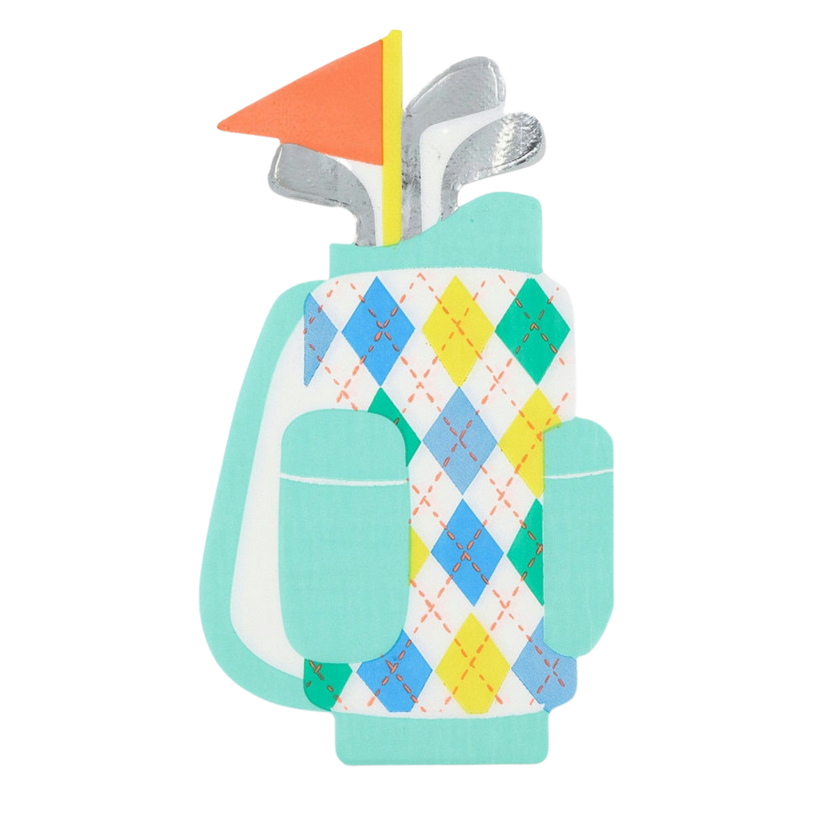 Multicolor Golf Bag Shaped Dinner Napkins