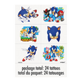 Blue Sonic the Hedgehog temporary tattoos colorful character graphics kids birthday from Parte Haus party supply store in Bethesda MD.