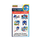 Blue Sonic the Hedgehog temporary tattoos featuring character designs birthday theme from Parte Haus party supply store in Bethesda MD
