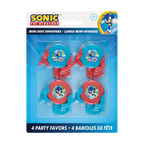 Blue and red Sonic mini disc shooters for kids birthday from Parte Haus party supply store in Bethesda MD