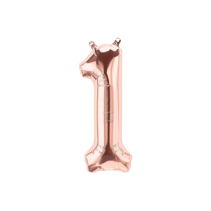 Rose Gold Number 0 - 9 Foil Balloon, 34in