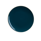 Teal blue round plate solid color modern style from Parte Haus party supply store in Bethesda Maryland