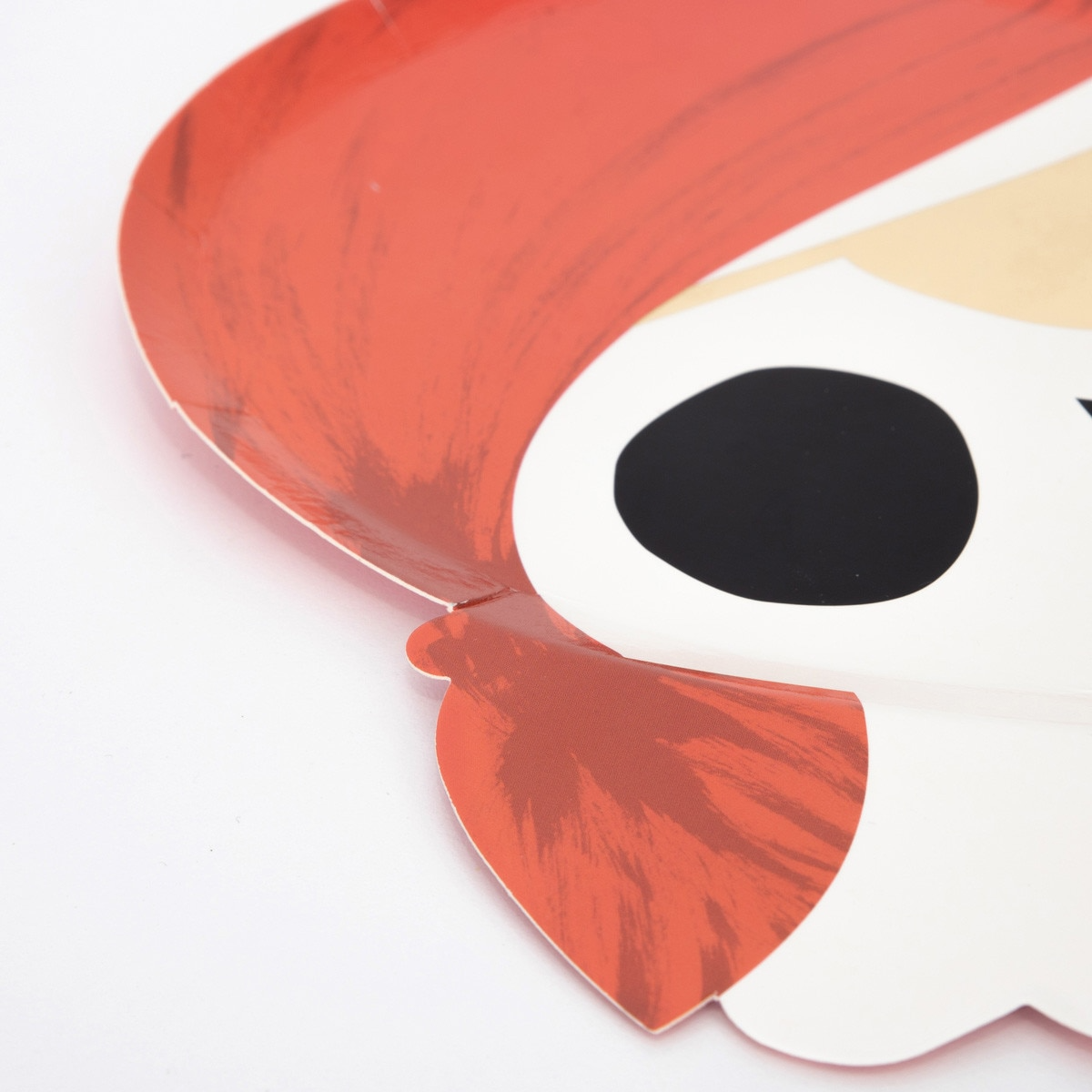 Red and white skull shaped plate Halloween theme from Parte Haus party supply store in Bethesda MD