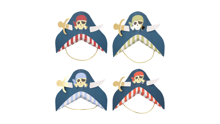 Blue Pirate Party Hats