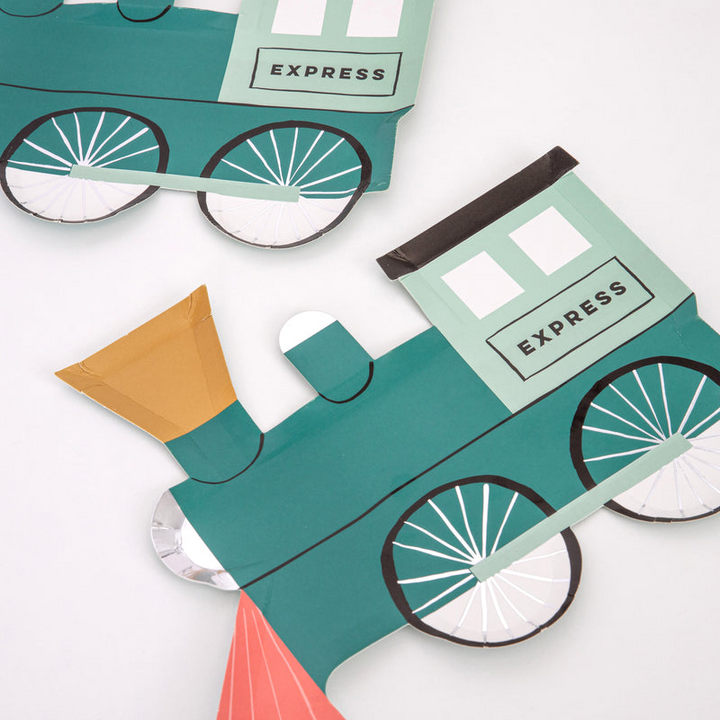 Green Train Dinner Plates