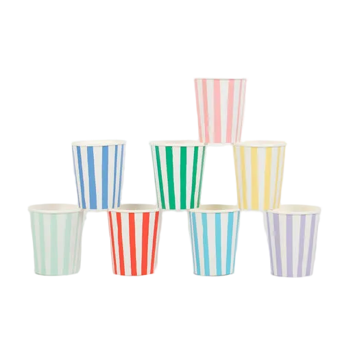 Assorted Striped Cups