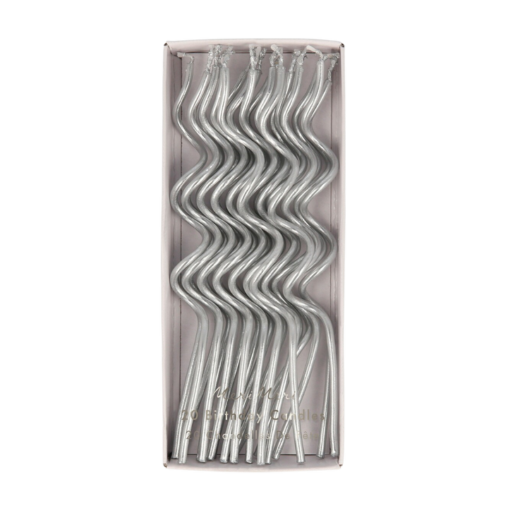 Silver Swirly Candles