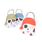 Red blue green pirate skull treat bags kids birthday from Parte Haus party supply store in Bethesda Maryland
