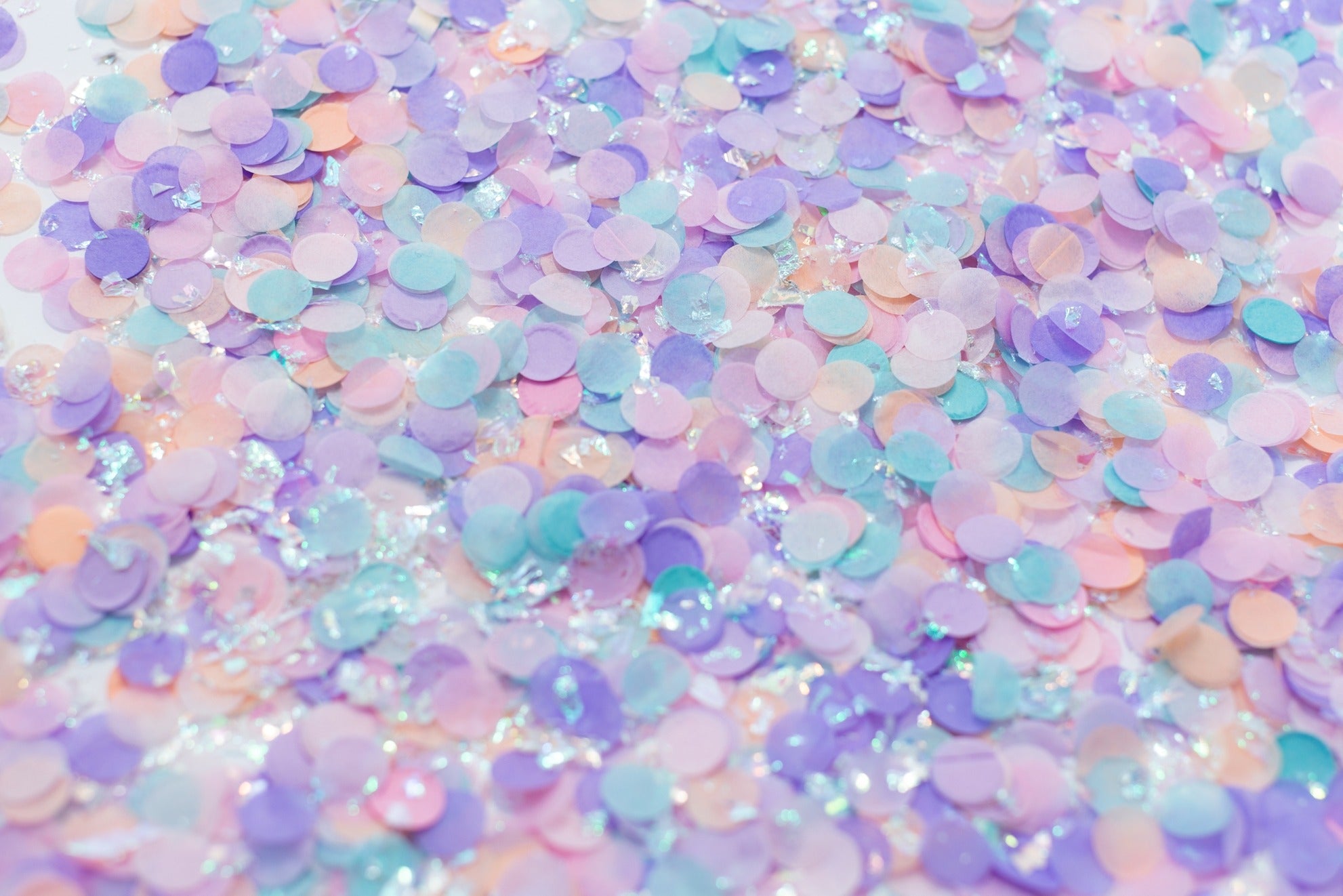 pastel multicolor confetti mix for birthday decoration from Parte Haus party supply store in Bethesda MD
