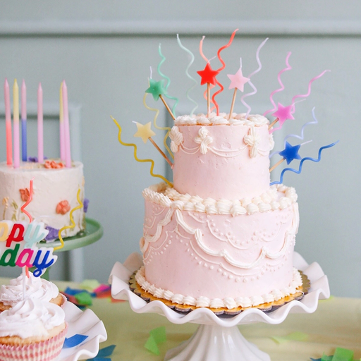 Pastel Swirly Candle Set