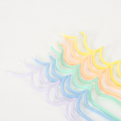 Pastel Swirly Candle Set