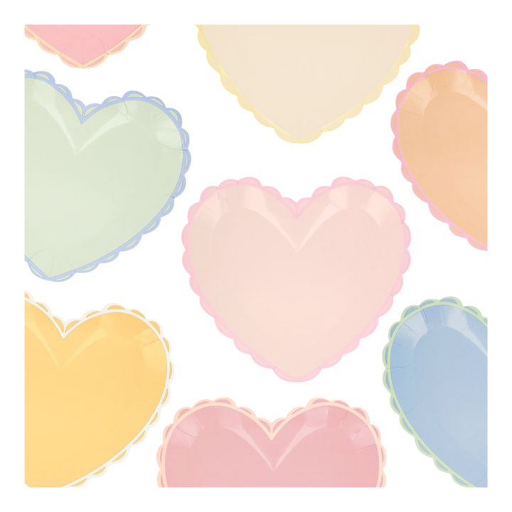Pastel Heart Shaped Large Plates