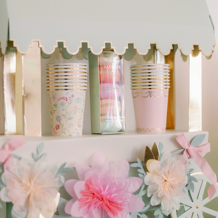 Pastel Paris Floral Cups