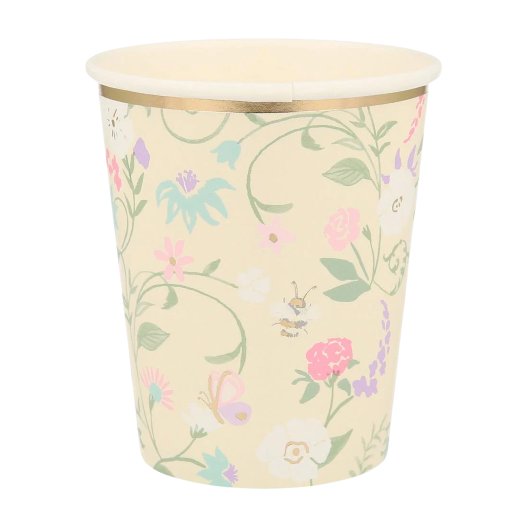 Pastel Paris Floral Cups