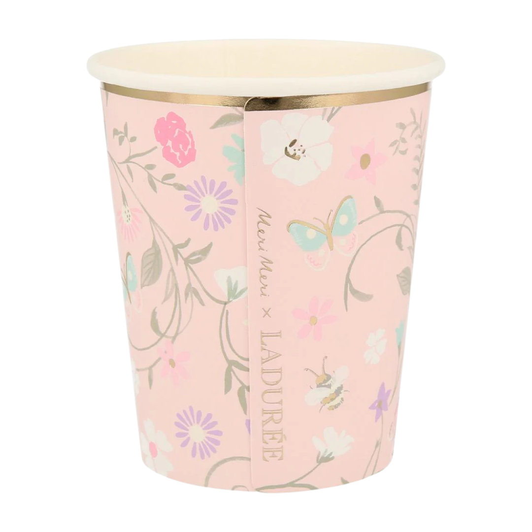 Pastel Paris Floral Cups