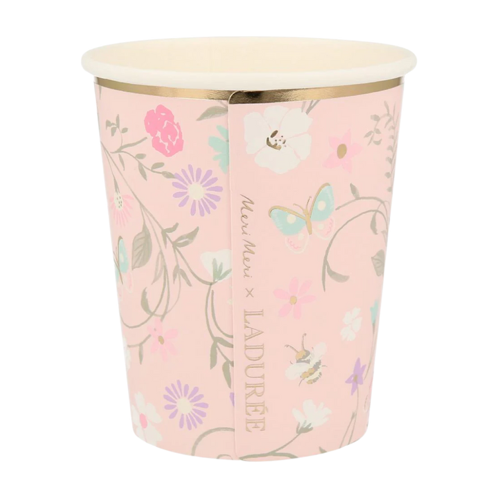 Pastel Paris Floral Cups