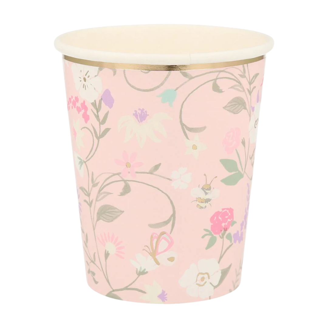 Pastel Paris Floral Cups