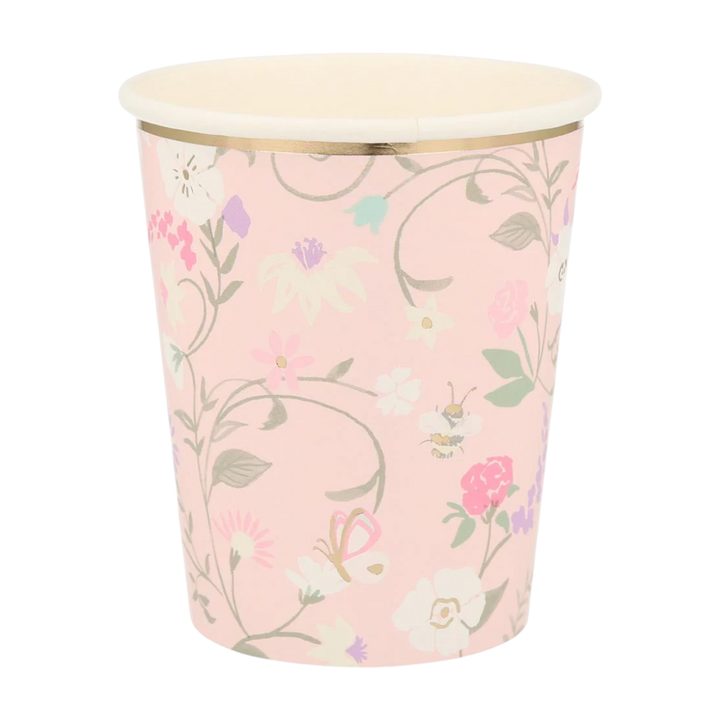 Pastel Paris Floral Cups