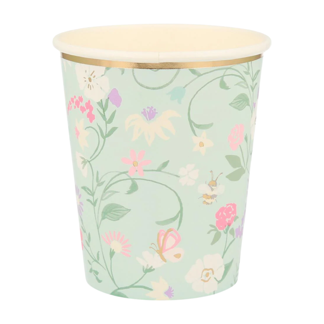 Pastel Paris Floral Cups