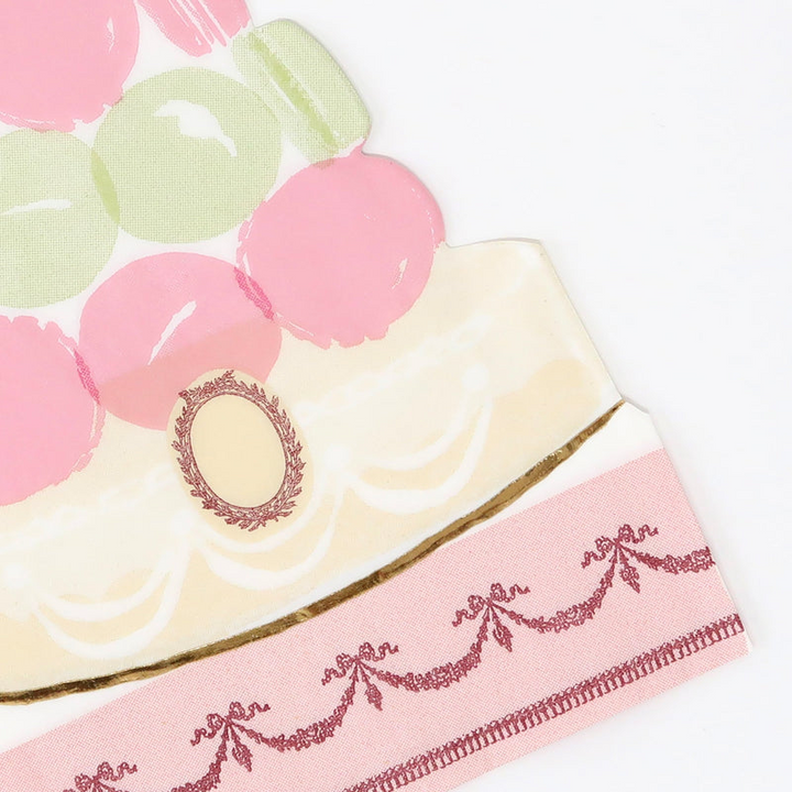 Pink and Cream Paris Macaron Pyramid Dinner Napkins