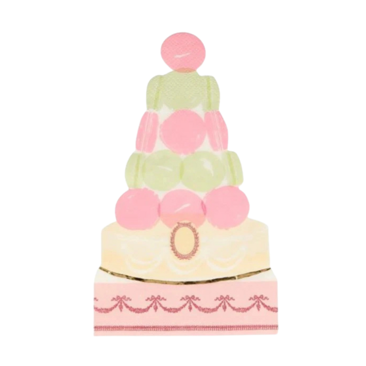 Pink and Cream Paris Macaron Pyramid Dinner Napkins