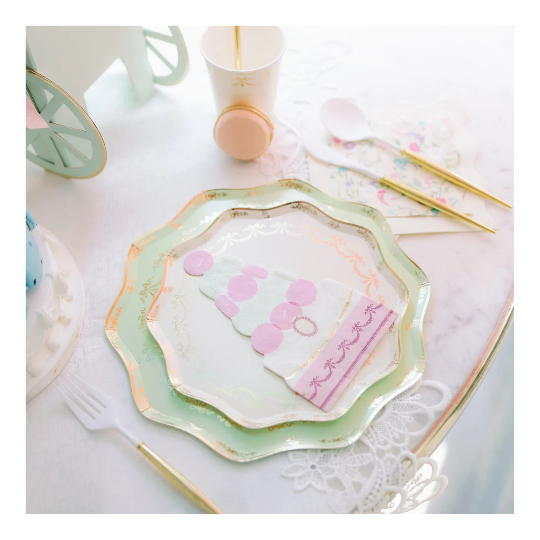 Pink and Cream Paris Macaron Pyramid Dinner Napkins