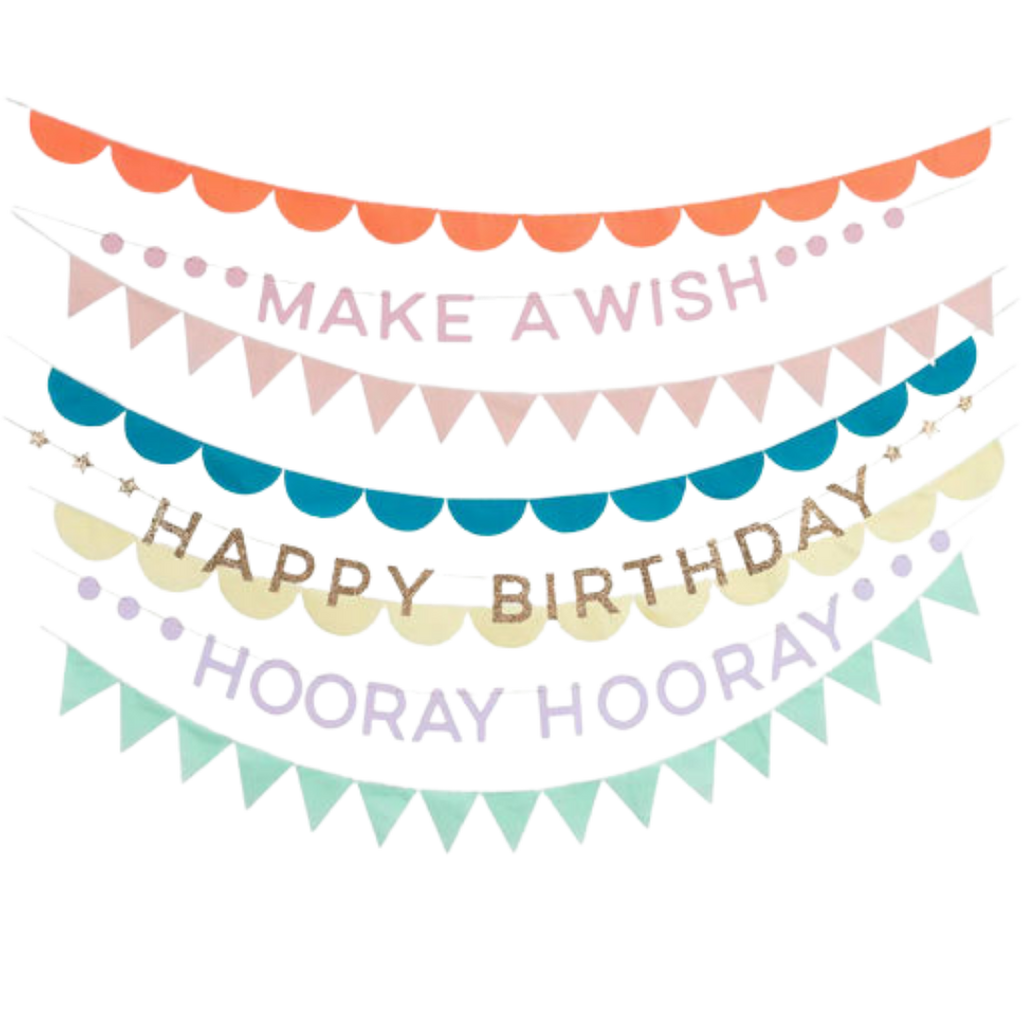 Rainbow Birthday Garland Set