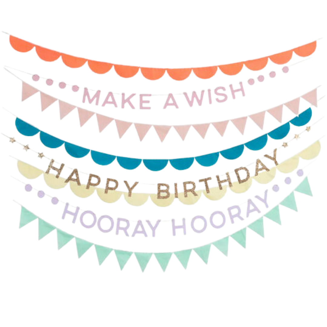 Rainbow Birthday Garland Set
